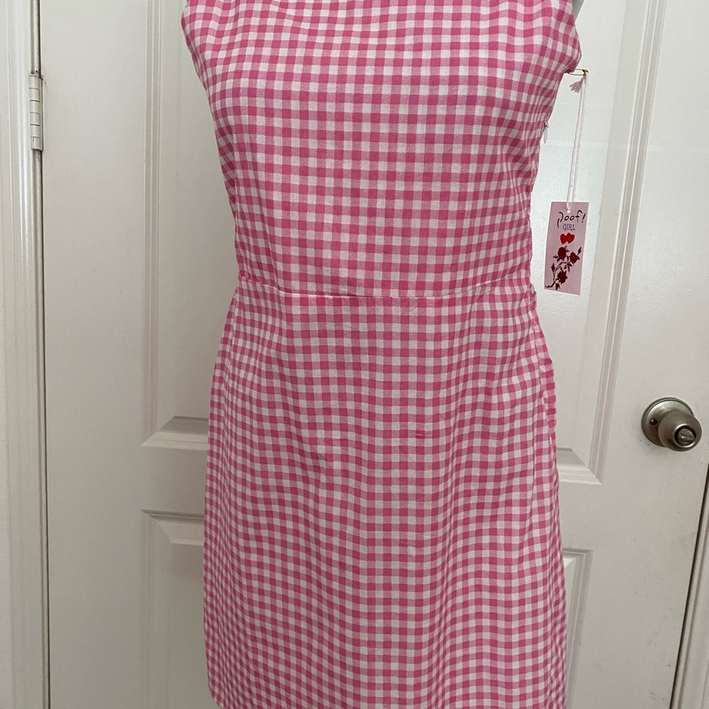 Pink Barbie Look Gingham Dress girls Large Med Small or Women Petite XS/S